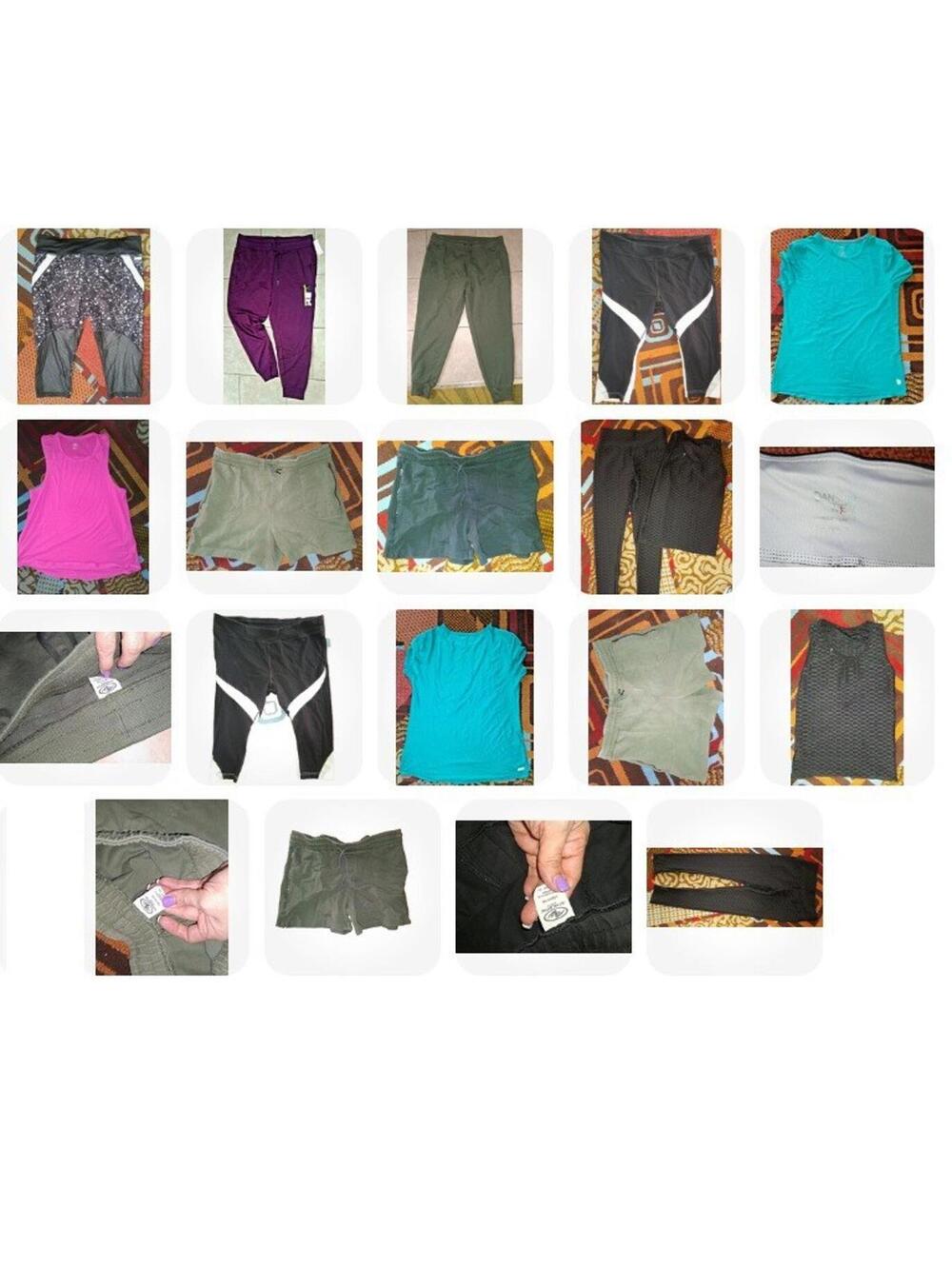 10 Piece WORKOUT Clothing Lot Plus 12-14 Pants Top Shorts Run Active Fitness Gym